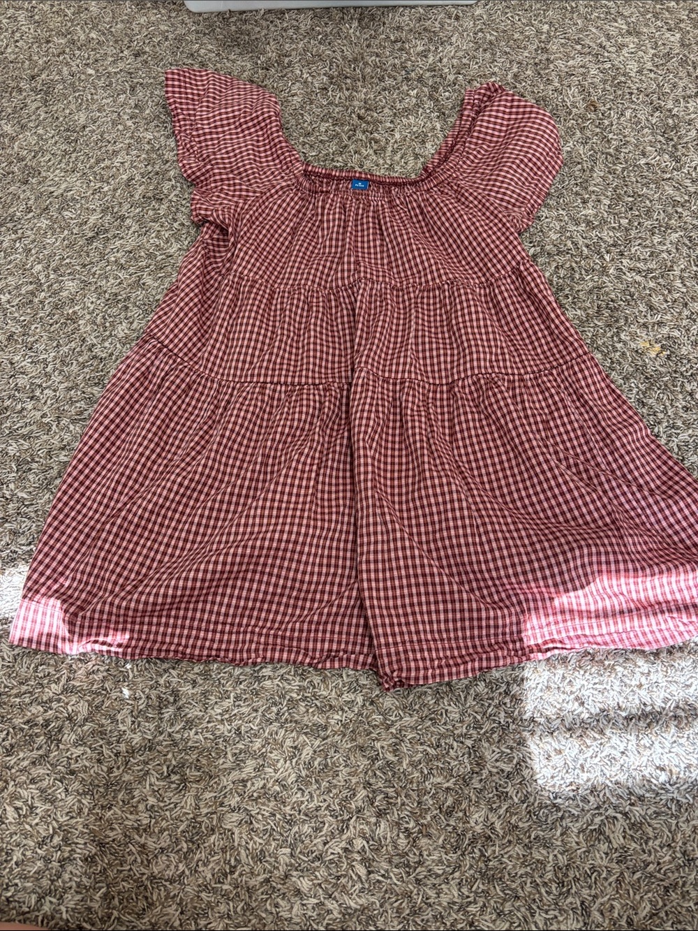 Old Navy Red Gingham Babydoll Dress